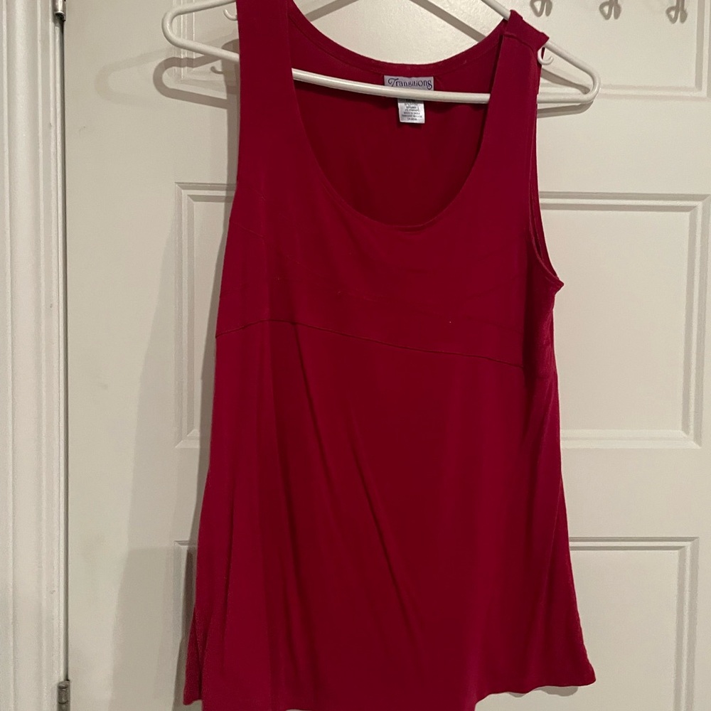 2/$10 Vintage Transitions Women's Red Maternity Tank Top